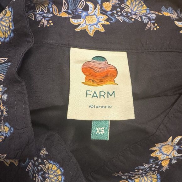 Farm Rio Floral Print Ruffled Tiered Layered Mini Skirt Blue Yellow Size XS a6 - Picture 4 of 7